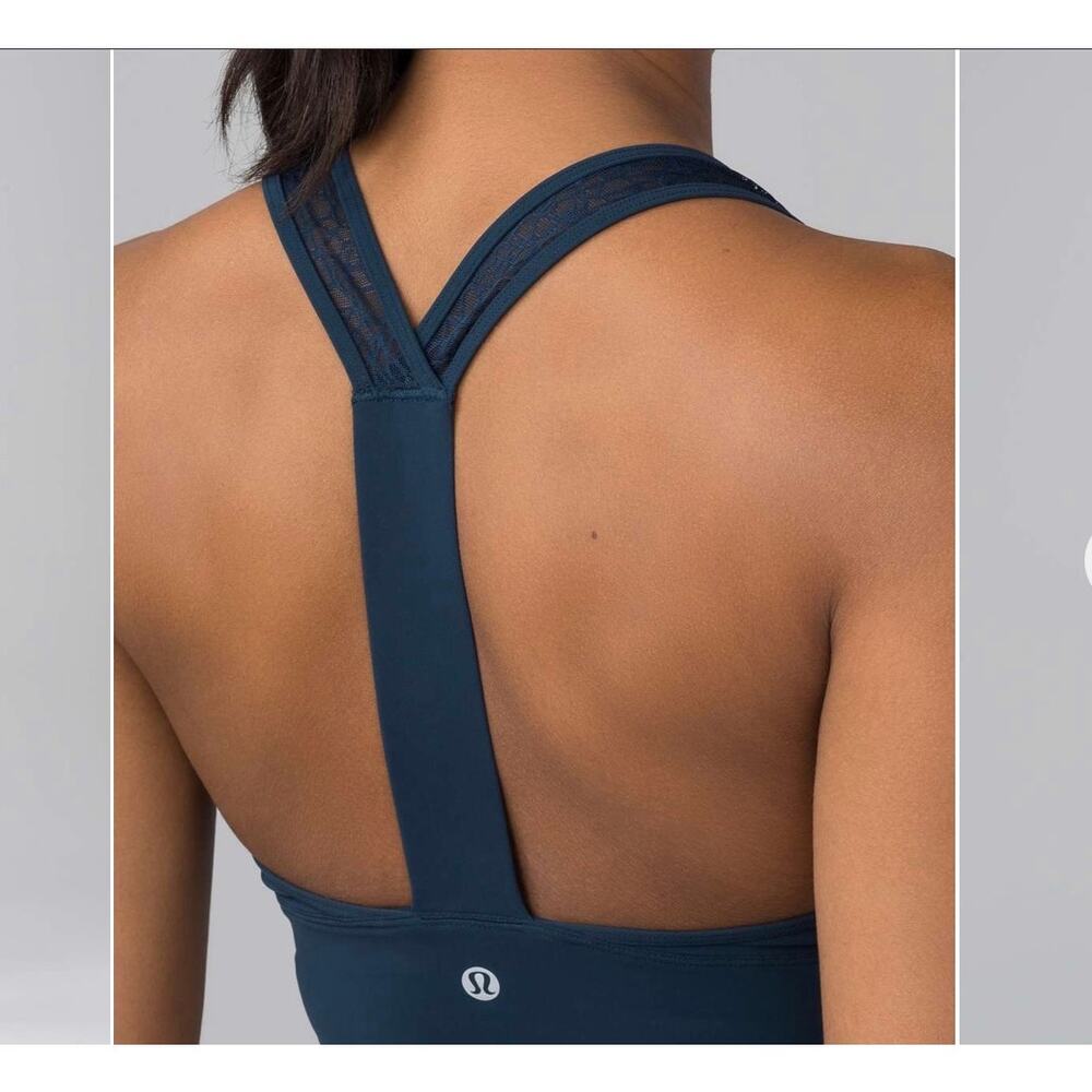 Lululemon sz 6 Twist & Train sports bra jaded blue navy - Picture 12 of 12